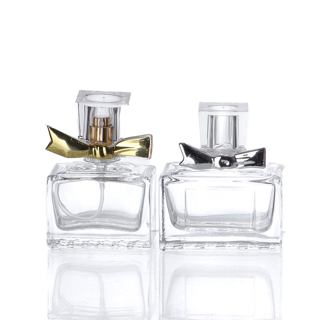 Wholesale Custom Logo 25ml 50ml 100ml Square Glass Perfume Bottle with Unique Stone Shaped Cap
