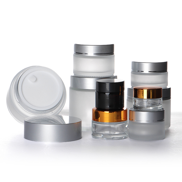 1oz 2oz 4oz 6oz 8oz 16oz 150m 200ml Clear Powder Glass Cream Jars Scrub Body Butter Container Jar with Lids