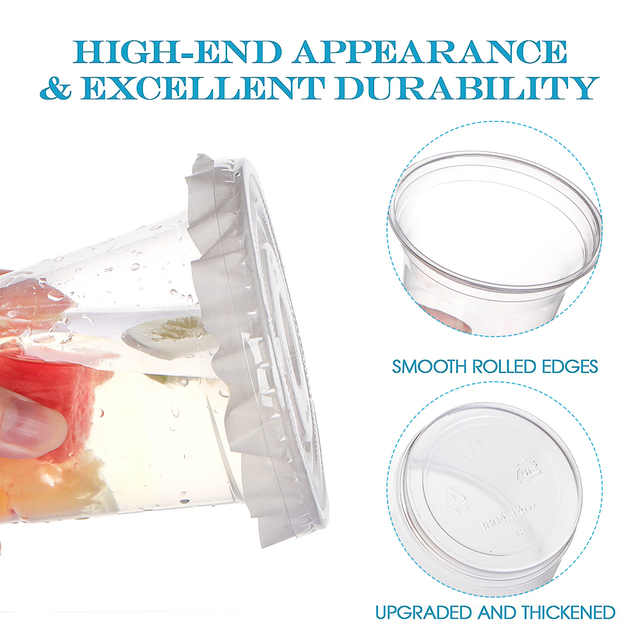 Top Grade Wide Mouth 98Mm Straight Side Disposable Pet Plastic Cups For Milk Tea