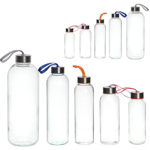 Manufacturer reusable high quality glass drinking water bottle double wall glass water bottles