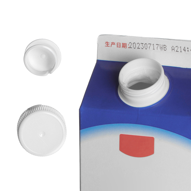 Lid manufacturer top quality PP milk roof carton box gable top carton plastic screw cap for automatic aseptic filling