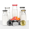 In Stock 8oz 12oz 14oz 32oz Clear Transparent Milk Packaging Glass Milk Bottle For Drinking With Metal Lid