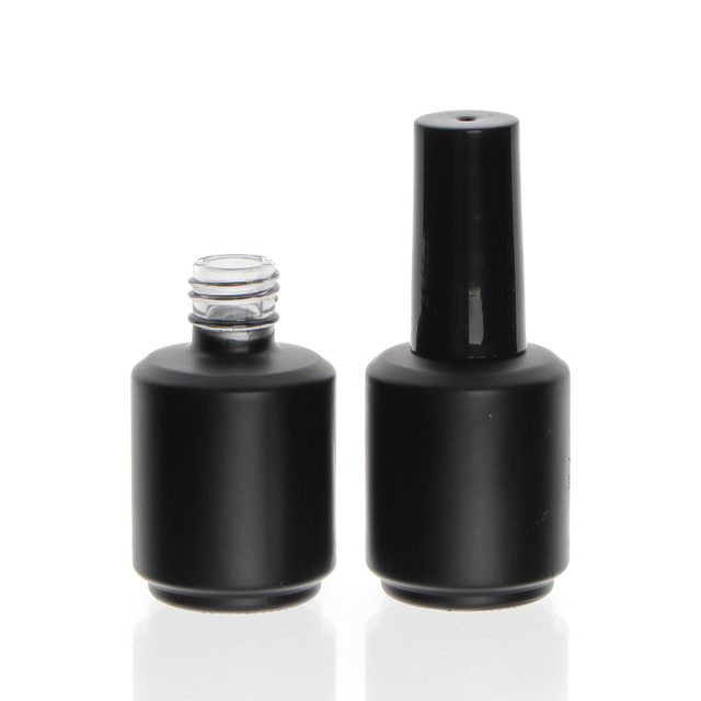 High quality Low MOQ 10ml 15ml empty gel nail polish bottle packaging nail bottle White Black nail glass bottle