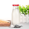 In Stock 8oz 12oz 14oz 32oz Clear Transparent Milk Packaging Glass Milk Bottle For Drinking With Metal Lid