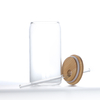 Custom Logo Can Shape Drinking Juice And Beer Glass Can Cola Cup with Bamboo Lid And Glass Straw