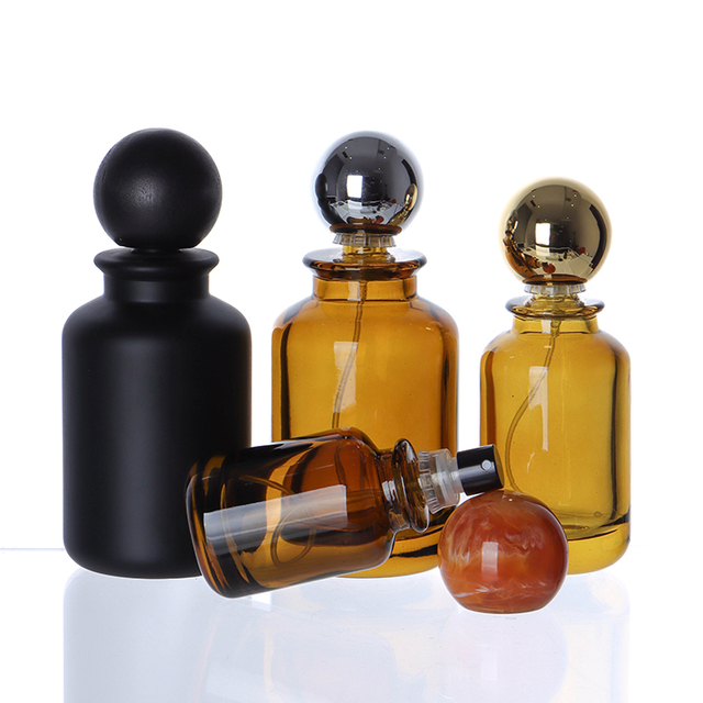 Custom OEM ODM 50ml 100ml Refillable Glass Empty Amber Perfume Bottles