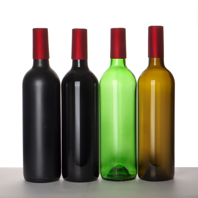 Wholesale Empty 750ml Olive Green Wine Bottle Round Glass Bordeaux Bottle with Cork Cap