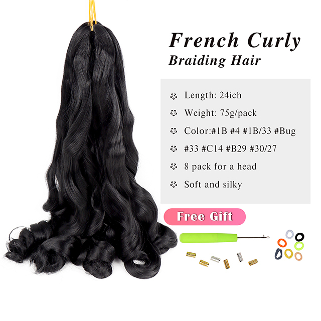 VAST Loose Body Wave Pony Style Spiral Curl Crochet Braid French Curls Synthetic Hair Extensions Curly Braiding Hair