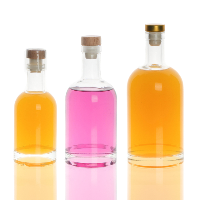 Empty Clear 100Ml 200Ml 375Ml 500Ml 750Ml Whisky Gin Rum Tequila Vodka Bottle With T Cork