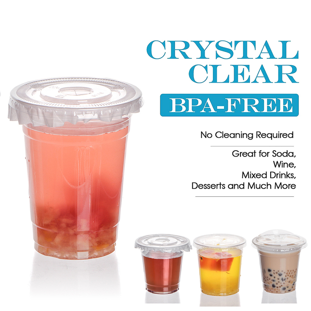 Top Grade Wide Mouth 98Mm Straight Side Disposable Pet Plastic Cups For Milk Tea