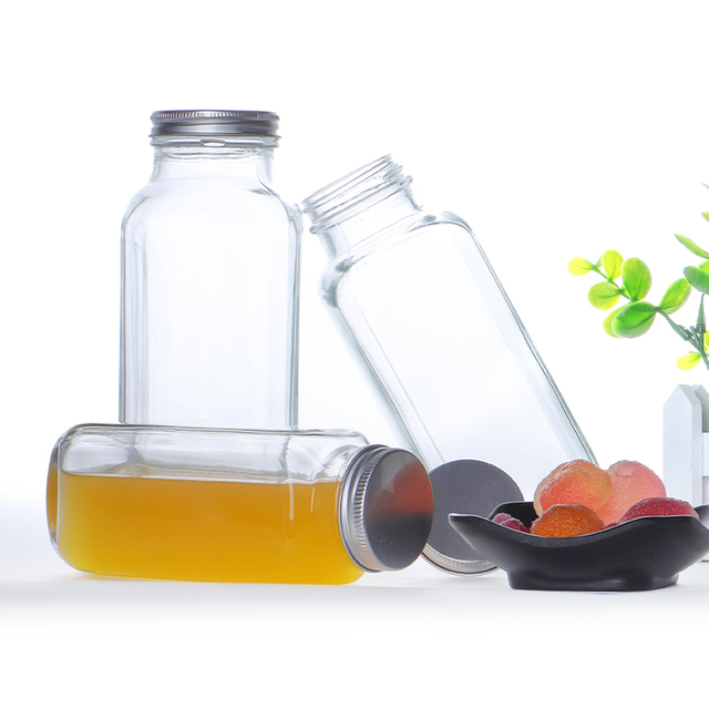 200Ml 250Ml Glass Beverage Bottles Empty Milk Juice Bottles Glass Milk Bottle Aluminum Lids