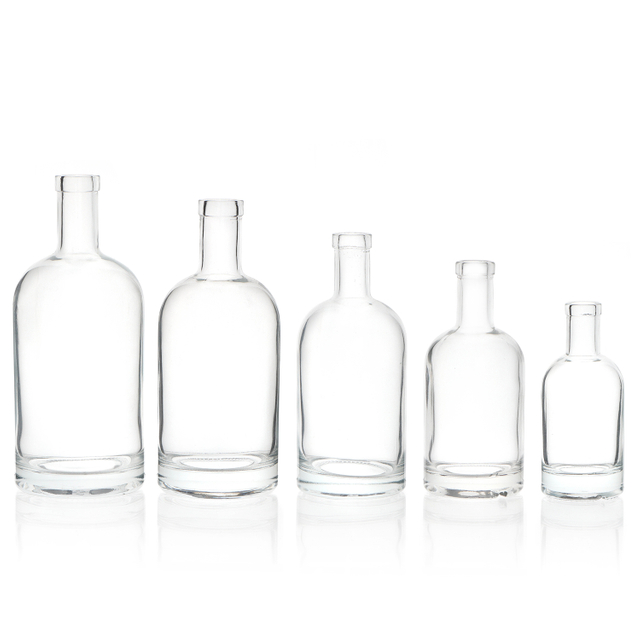 Empty Clear 100Ml 200Ml 375Ml 500Ml 750Ml Whisky Gin Rum Tequila Vodka Bottle With T Cork