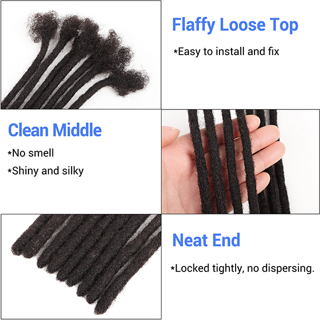 VAST 100% Afro Kinky Human Hair Dreadlock Extensions