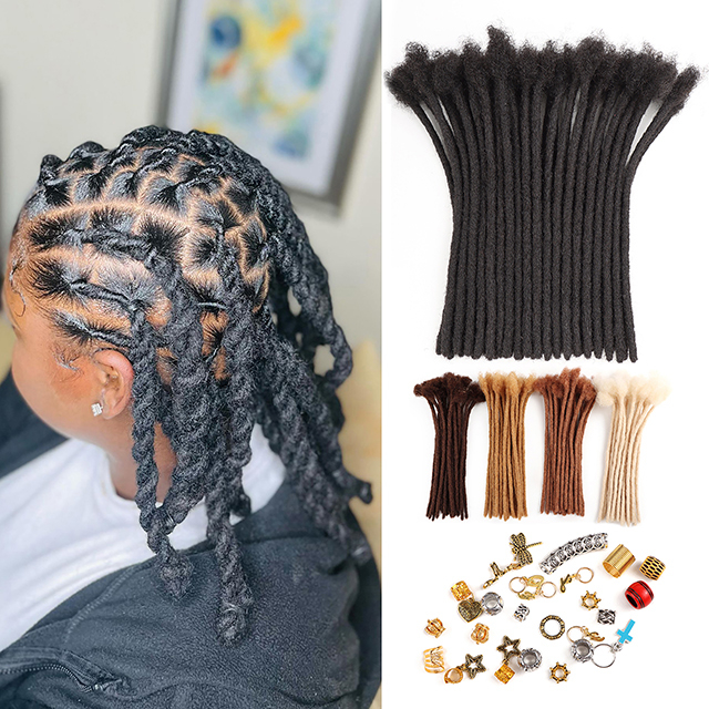 VAST 100% Afro Kinky Human Hair Dreadlock Extensions