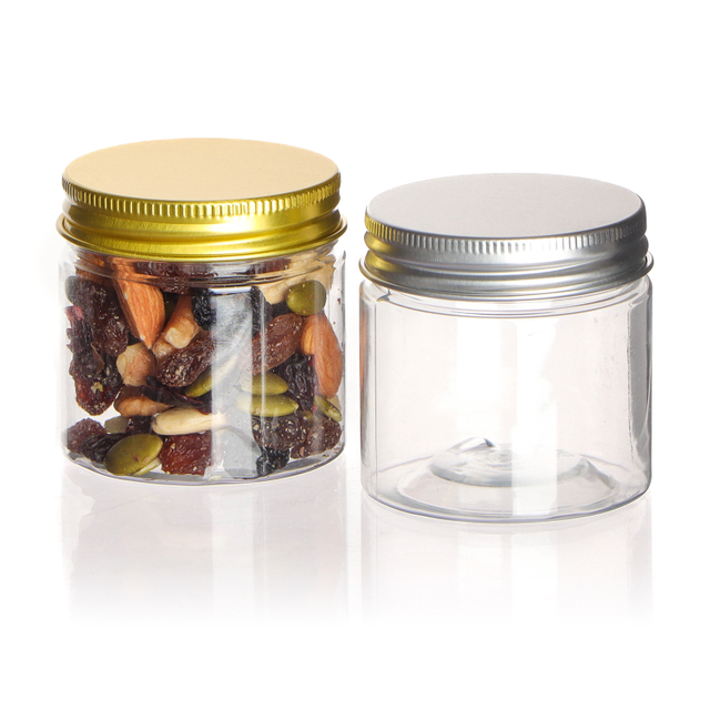 50ml 500ml 4 8 16 oz 4oz 8oz Empty Pet Plastic Storage Honey Food Grade Candy Cookie Container Jar with Lid for Food Packaging