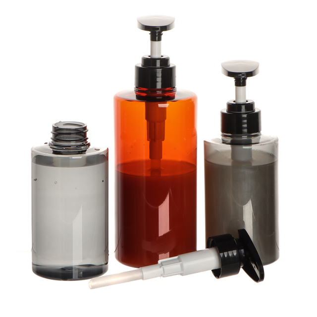 PET Pump Cap Plastic Bottle Cosmetic Liquid Bottle Transparent Plastic Shampoo Bottle 