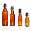 Wholesale 330ml 500ml 1000ml amber beer soda swing top glass bottle with lid thickened brown glass bottle